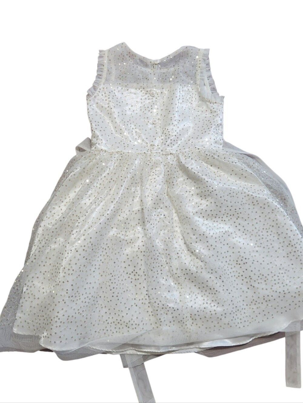 Jona Michelle Dress Size 6 Ivory Gold Sleeveless Full Long Flower Girl - Picture 7 of 8